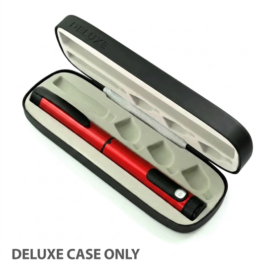 V3 deluxe case and reusable pen in red